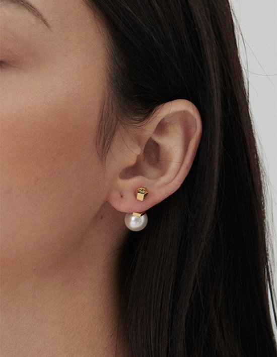 [이에르로르] H에디션 실버(C) 2Way 진주 피어싱 10mm (콤비)