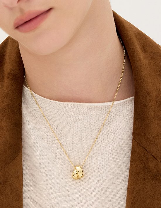 [이에르로르] 플럼프 트위스트 실버(Y) 목걸이 (단품)