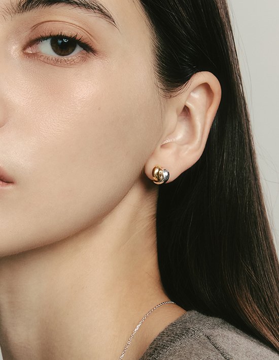 [이에르로르] 에트레브 실버 테일 듀엣 러브 귀걸이 3종 (택 1)