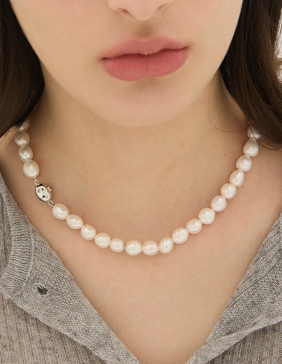 [이에르로르] H에디션 실버(W) 스위트샤이니 진주 목걸이 (화이트)