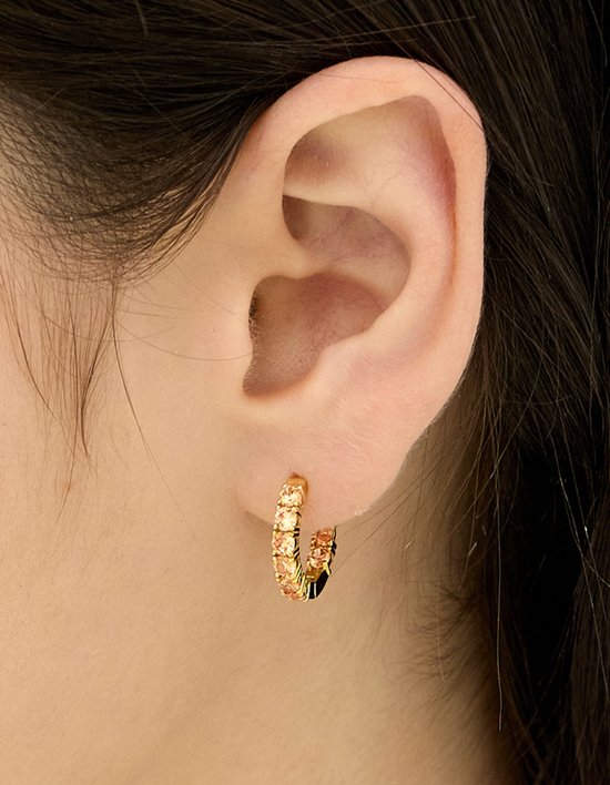 [이에르로르] 에센스 실버(Y) 테니스 원터치 귀걸이 M (샴페인)