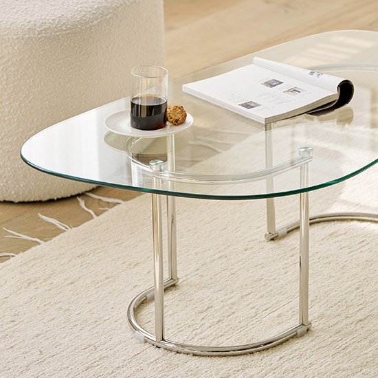 [룸앤홈] 스프링 강화 유리 거실 테이블 2종 (택1)