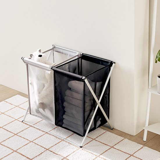 [룸앤홈] 메쉬 접이식 세탁바구니 (1칸/2칸)