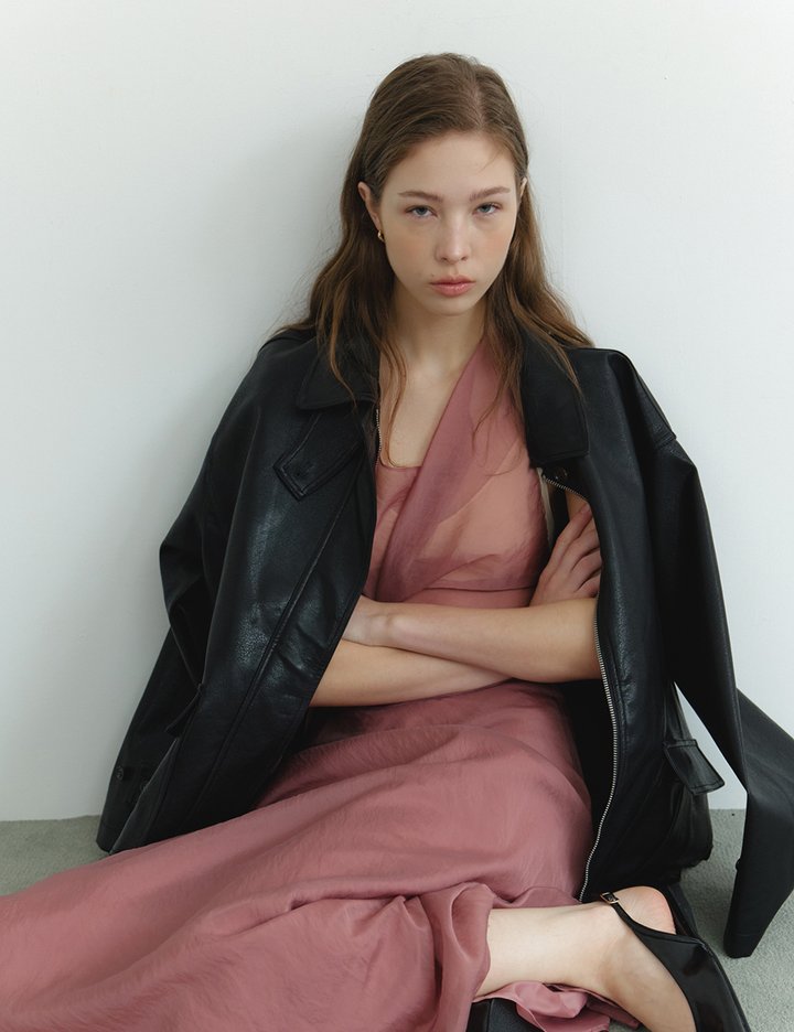 [그노노이] 오간자 홀더 블라우스 (Rose pink)