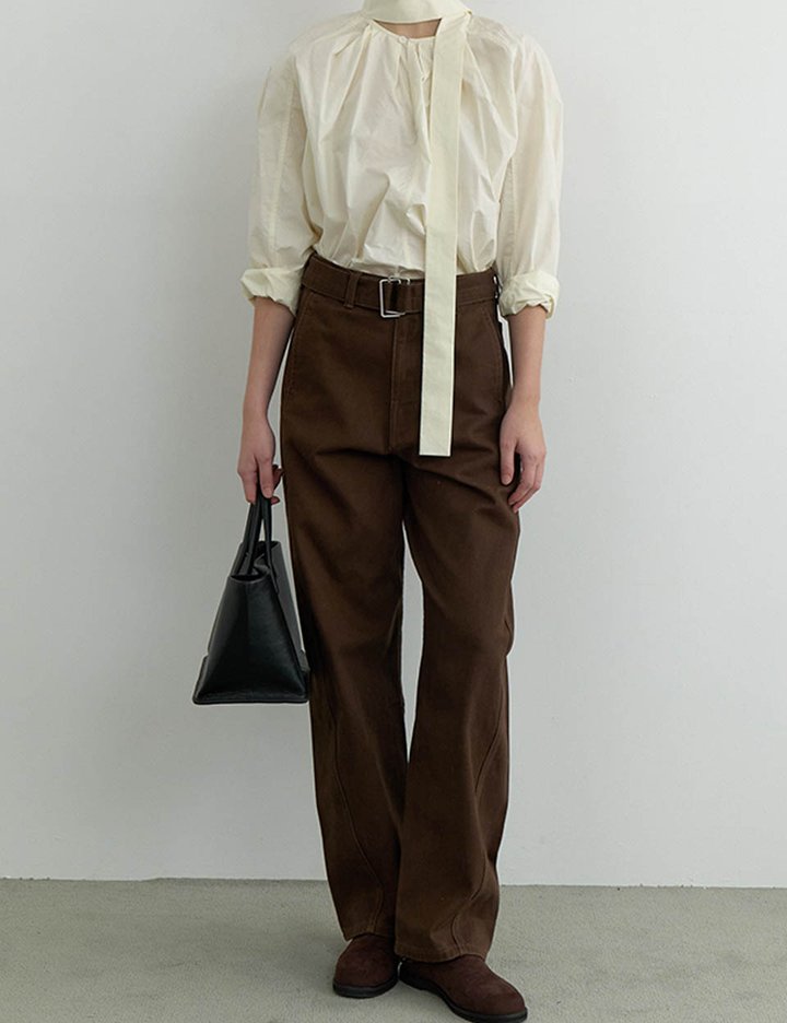 [그노노이] 벨티드 커브 팬츠