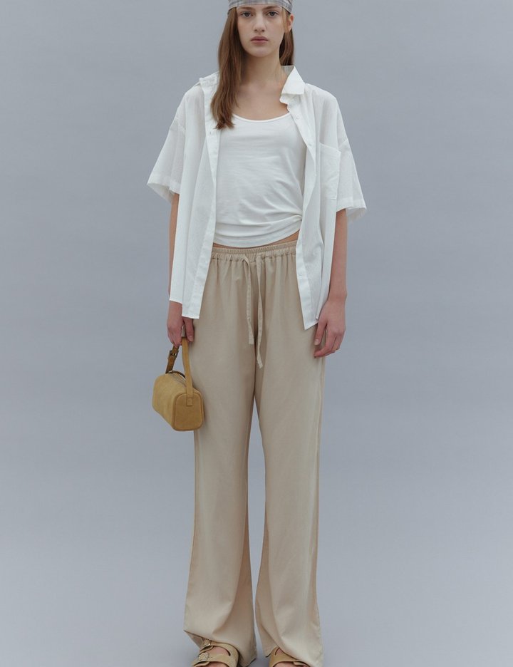 [그노노이] 린넨 와이드 밴딩 팬츠 (2Color)