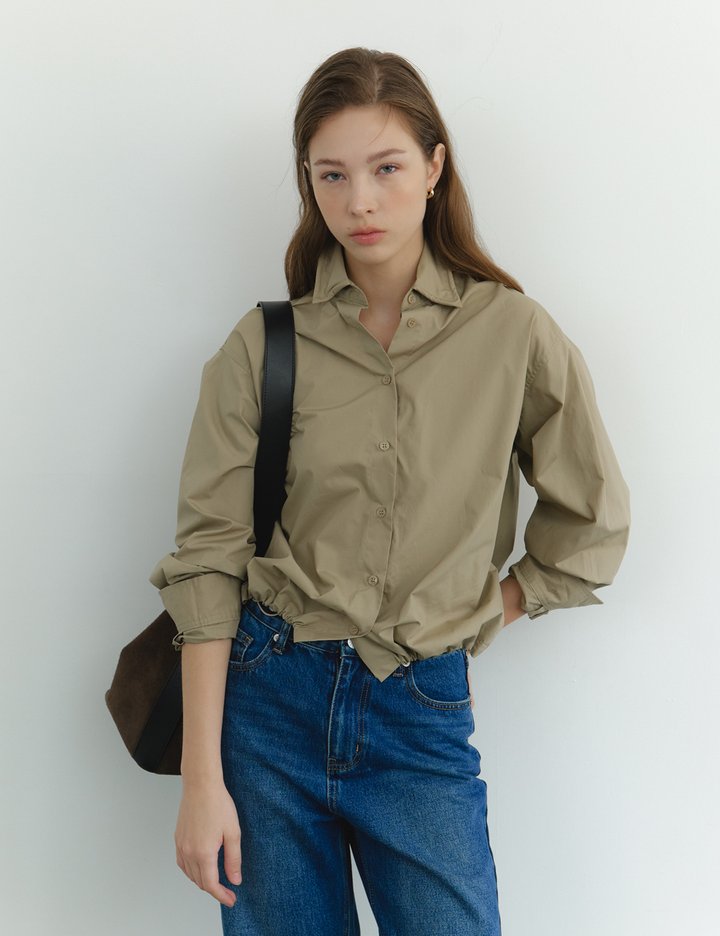 [그노노이] 와이어 스트링 셔츠 (Beige)