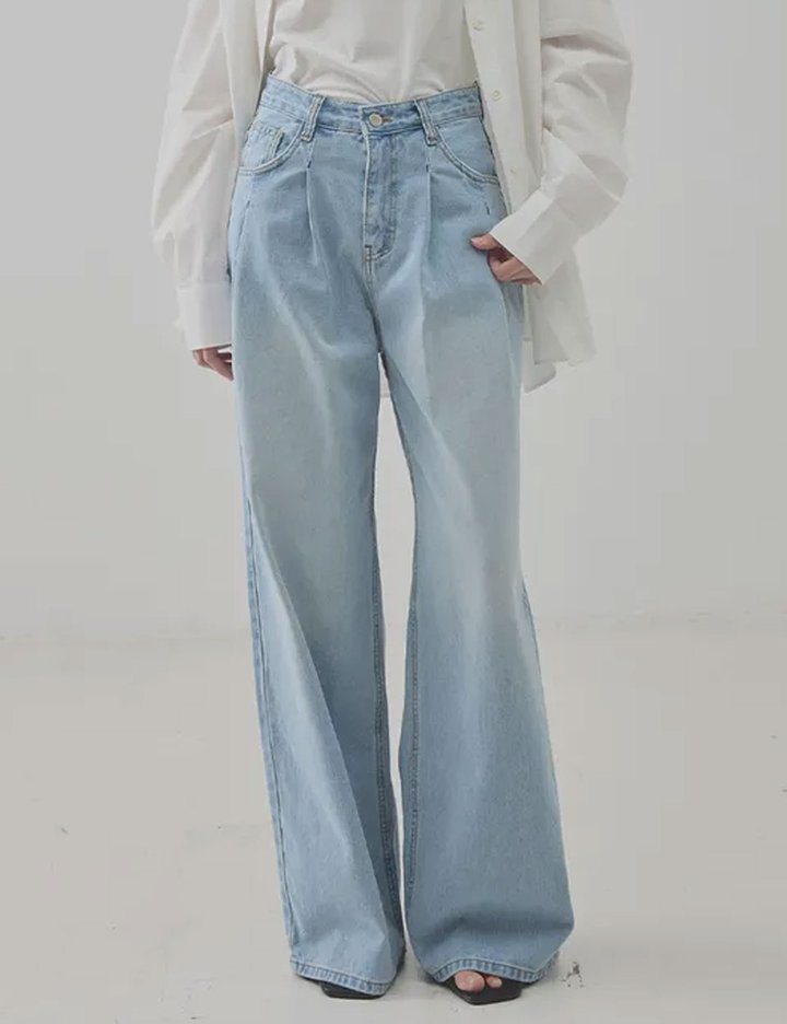 [그노노이] Pintuck wide denim