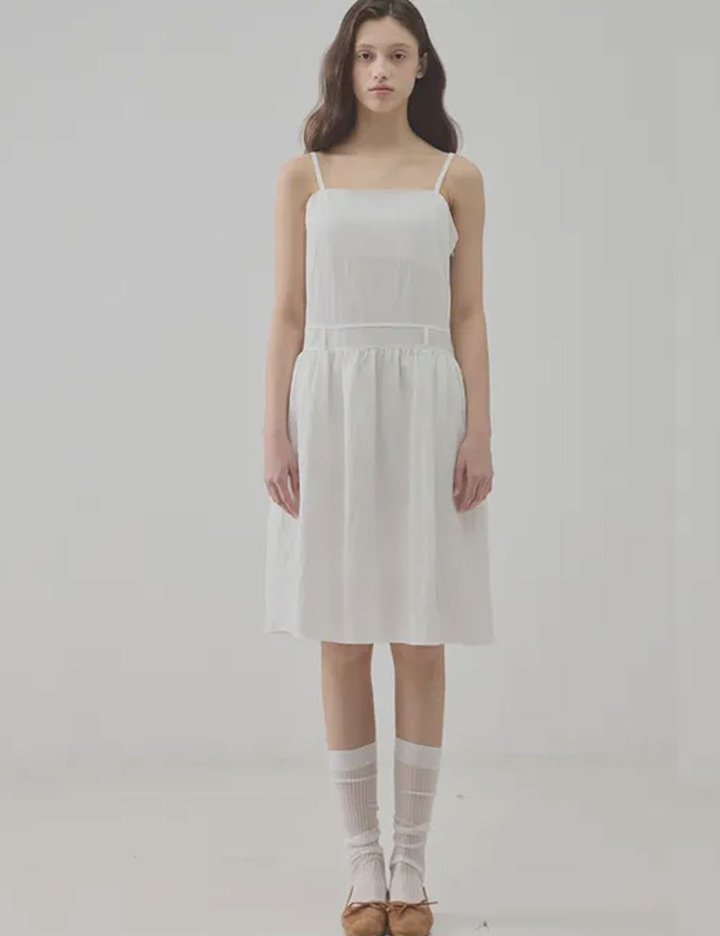 [그노노이] 나일론스모크끈원피스(White)