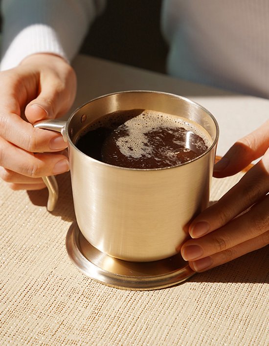 [놋담] 방짜유기 뚜껑 머그컵