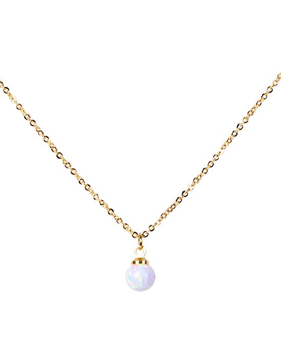 [다나버튼] 오팔 오로라 주얼리 볼 목걸이