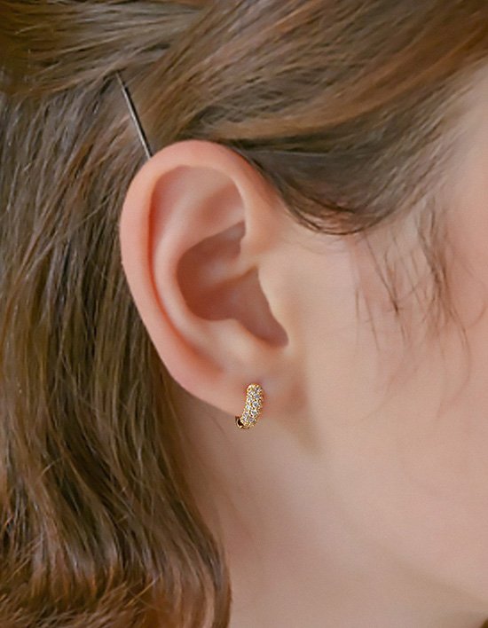 [다나버튼] 데일리 원버튼 후프 귀걸이