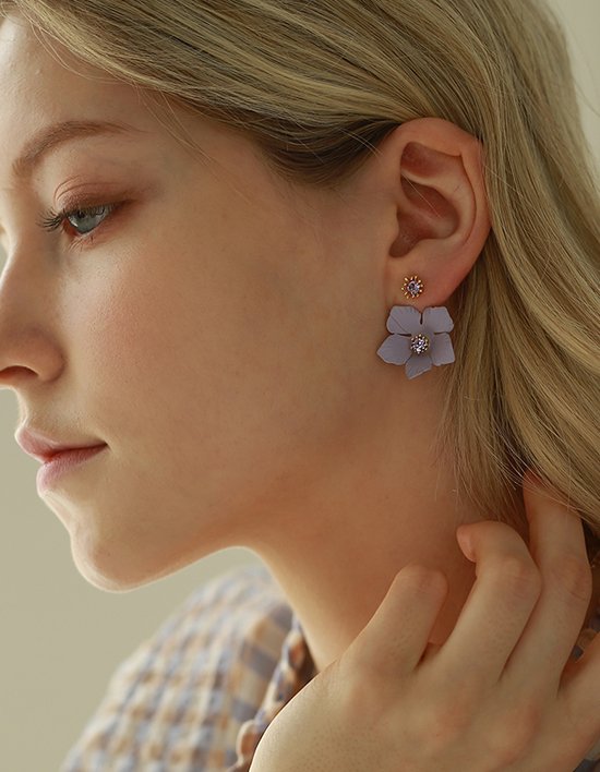 [다나버튼] 프리지아 프론트백 귀걸이