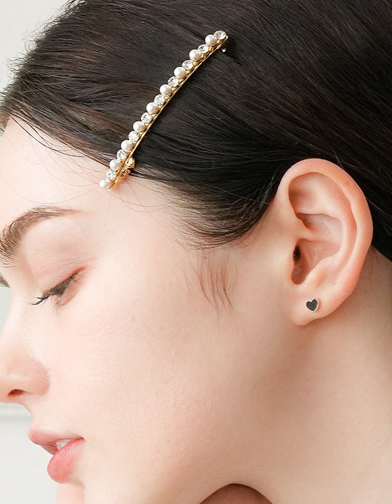 [다나버튼] 진주 크리스탈 블룸 헤어핀