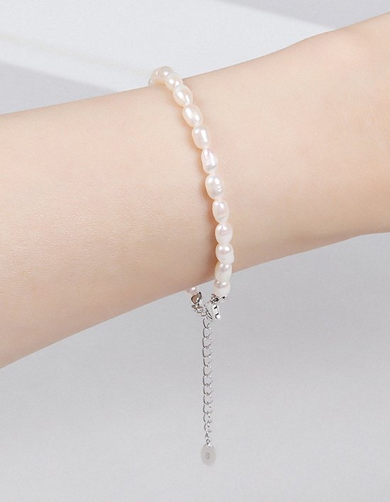 [다나버튼] (925실버)미스틱 프레시워터펄 팔찌_4mm 진주