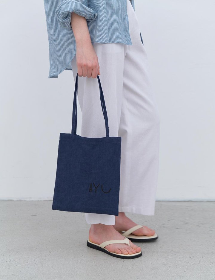 [AYU] 린넨백  스몰_네이비