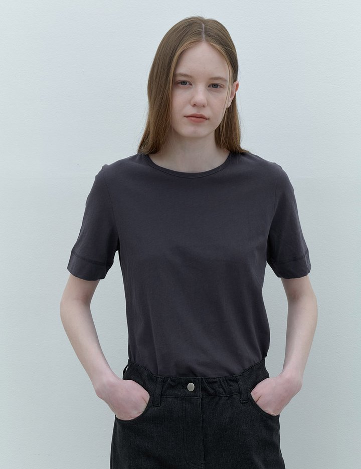 [AYU] 베이직 코튼 티셔츠_착콜
