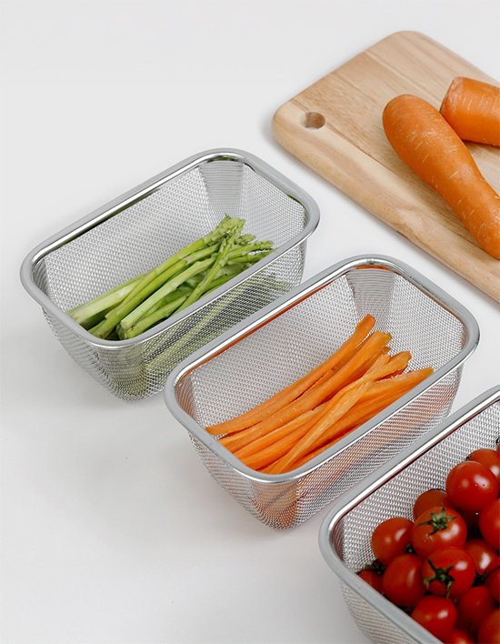 [리본제이]스텐 304 메쉬 직사각 채반