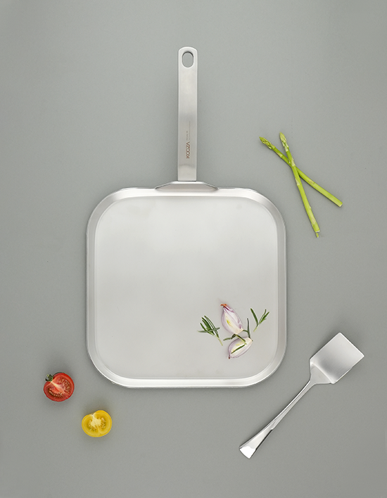 [쿠자] 통5중 316 스텐 프라이팬 사각스퀘어팬