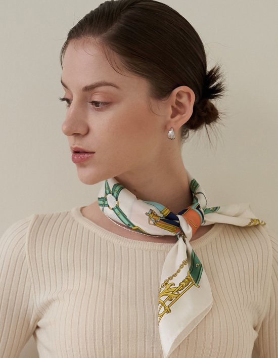 [엘르] 엔딩마차 SS 실크 미니 정사각 스카프 4컬러 (택1)