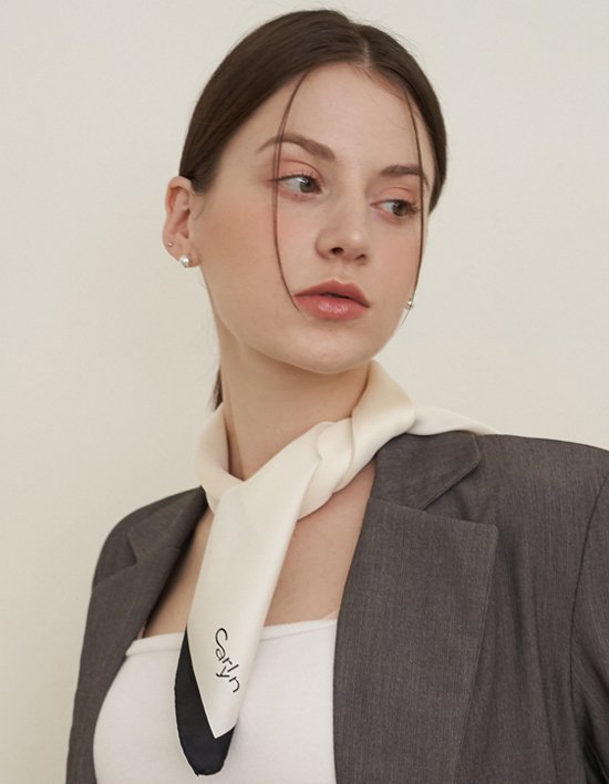 [칼린] 심플시크 실크 미니 스카프 4컬러 (택1)