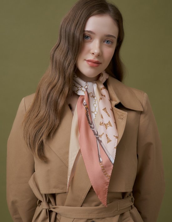 [엘르] 체스다이아 실크 롱 스카프 5컬러 (택1)