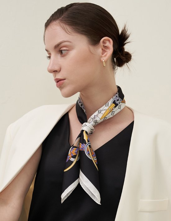 [엘르] 로체나 실크 미니 스카프 4컬러 (택1)