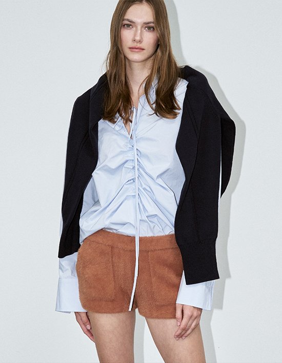 [시그레이트] 헤어리 밴딩 마이크로 쇼츠_브라운