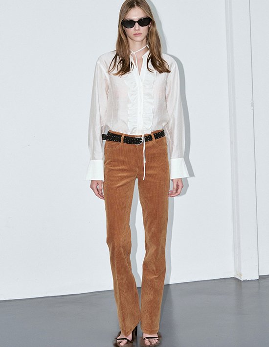 [시그레이트] 코듀로이 슬림 부츠컷 팬츠_카멜