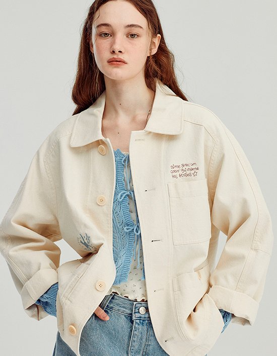 [비트윈에이앤비] 원더러스 워시드 코튼 자켓 [크림]