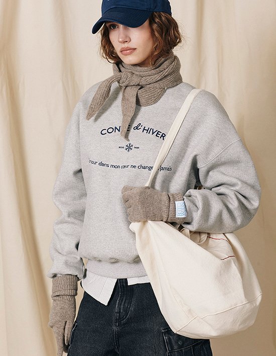 [비트윈에이앤비] 레터링 쟈가드 기모 스웨트셔츠 2종 (택1)