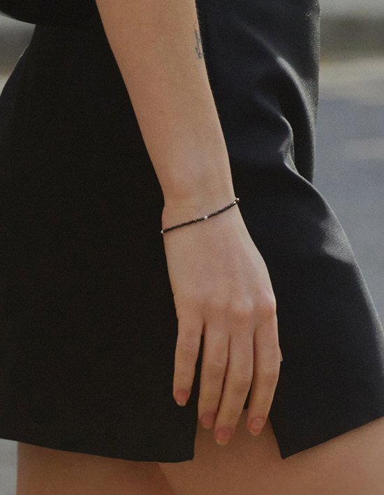 [제이에스티나] 제이페넬라 블랙 스피넬 비드 팔찌 (2mm)