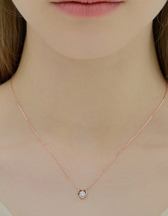 [제이에스티나] 화이트몬드 하트 목걸이 (단품)