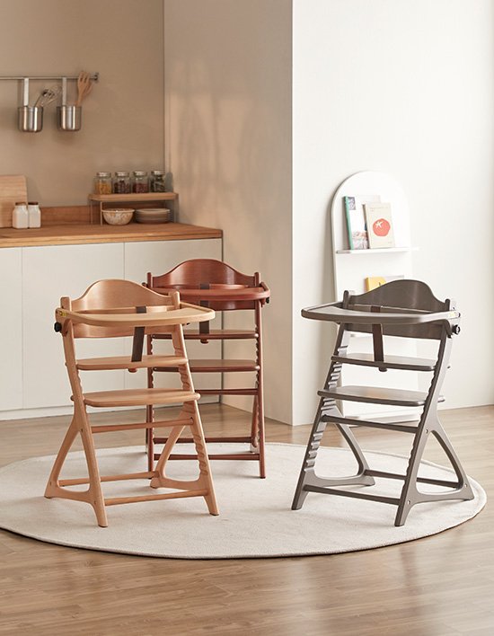 [야마토야] 뉴마터나 플러스 원목 하이체어 3종 (안전벨트 포함) (택1)