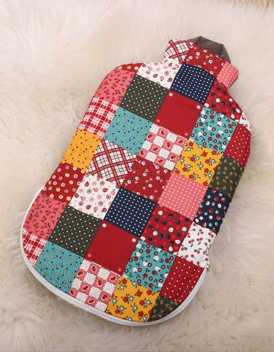 [파쉬] 보온물주머니 2L 퀼트모자이크패턴 양면면커버 (2L(색상랜덤)+ 퀼트모자이크패턴 면커버)