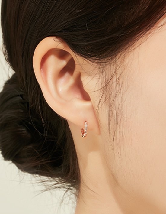 [로제도르] (주문제작) 로만 14K 원터치 귀고리