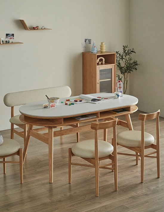 [라움에스알] 4인용 데이지 서랍형 양면세라믹 식탁 테이블 1400/1600