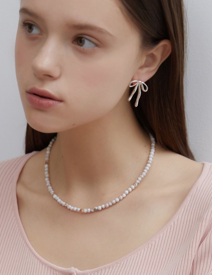 [프리모떼] 마블링 젬스톤 목걸이