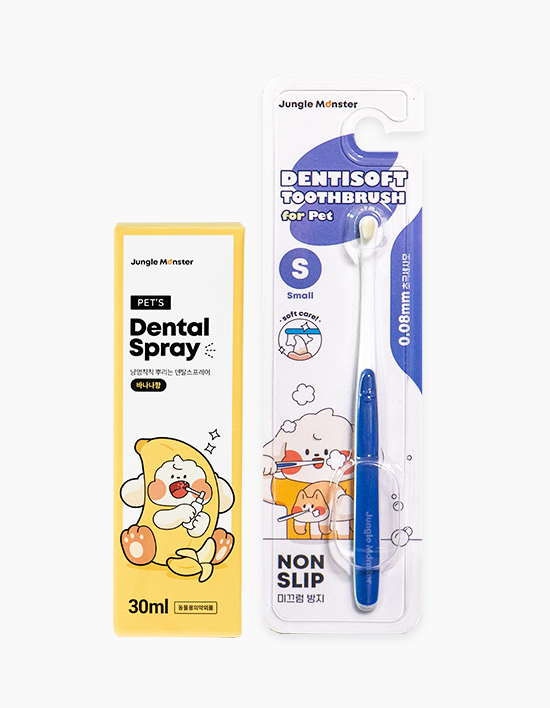 [정글몬스터] 강아지 고양이 칫솔,덴탈스프레이 세트 6종 (택1)