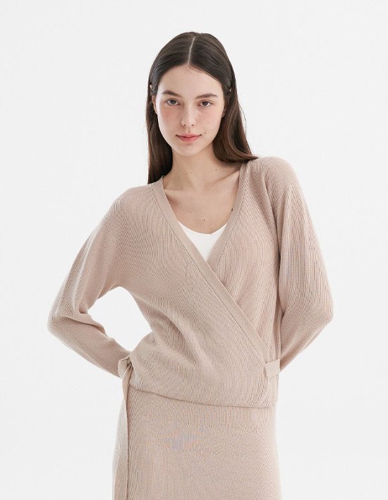 [세컨스킨] 3D 홀가먼트 울 랩 스타일 긴팔 가디건 2종 (택1)