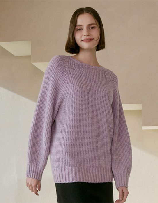 [세컨스킨] 3D니트 홀가먼트 골변형 레글런 니트 2종 (택1)