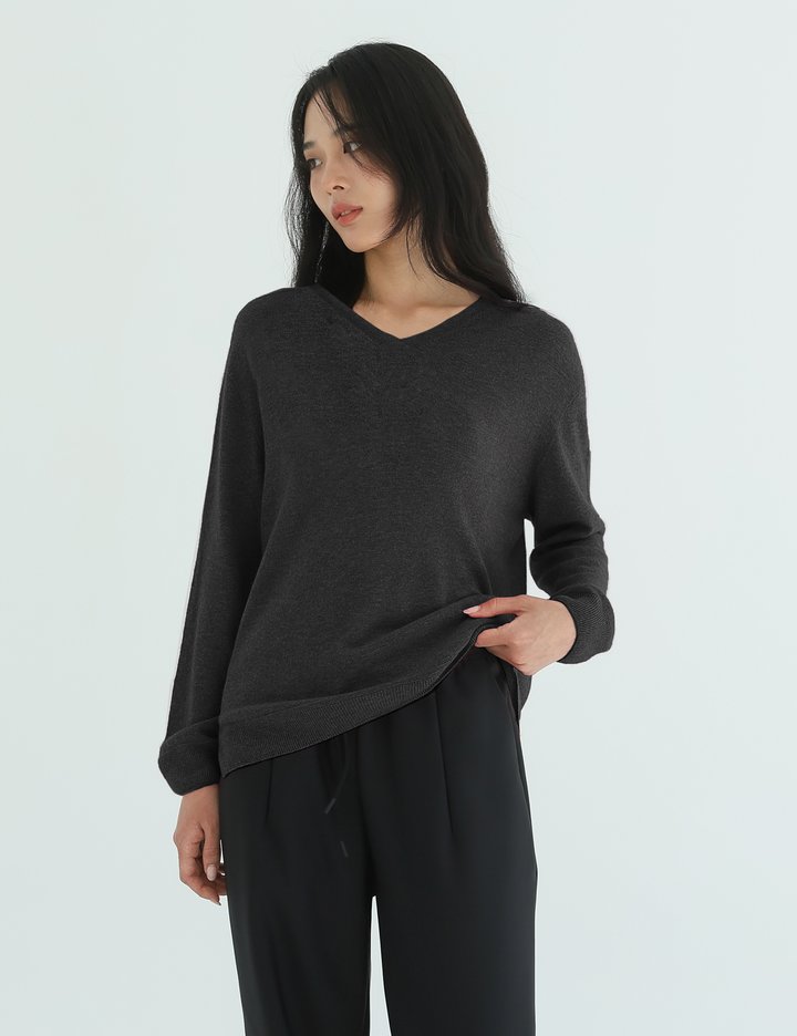 [세컨스킨] 3D니트 홀가먼트 울캐시V넥 니트 3종 (택1)