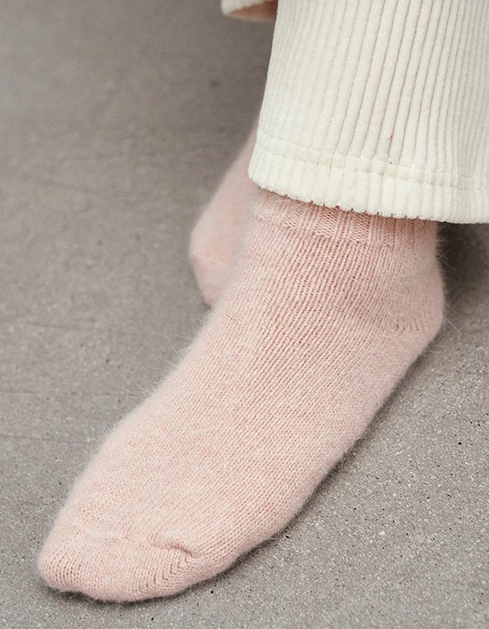 [로에일] 베이직 파스텔 앙고라 삭스 - 그레이