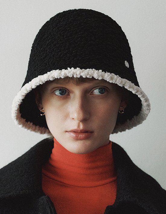 [로에일] 코지 부클 버킷햇 - 블랙