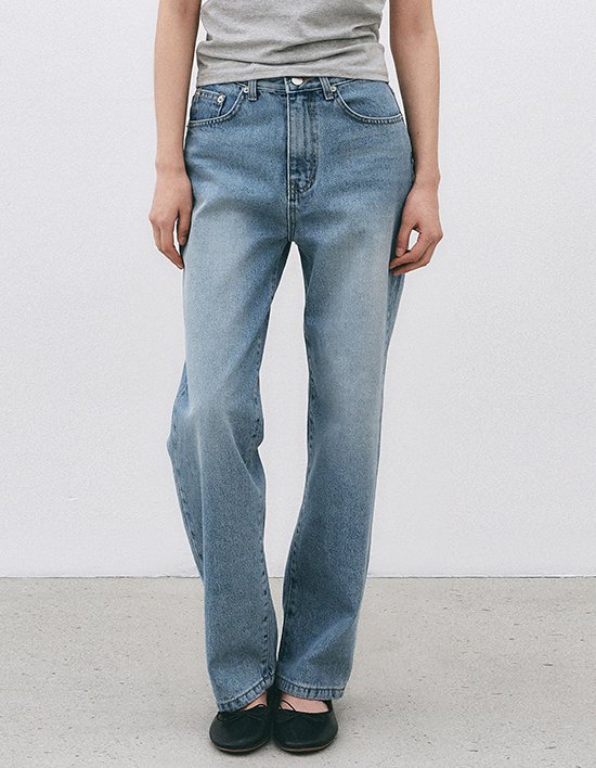 [로에일] LW241 노멀 와이드 데님 팬츠