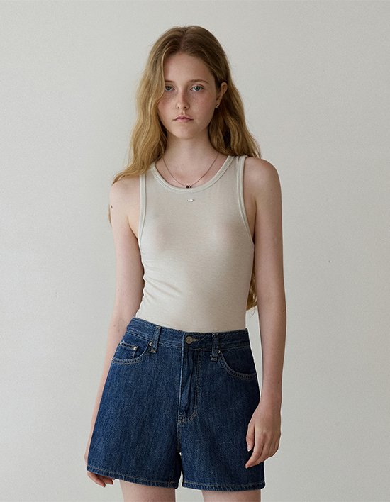 [로에일] 텐셀 레이어드 슬리브리스 - 라이트 그레이