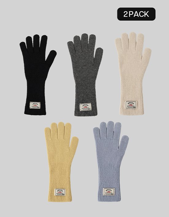[로에일] (1+1) 핑거홀 울 니트 장갑 - 5컬러