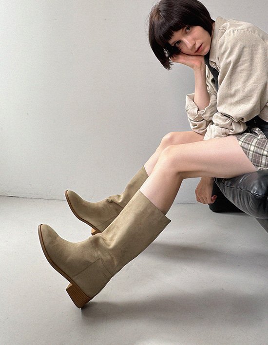 [레이지앤] Sofia 베이직 플랫 미들 부츠 (4cm)_APL1908 | 3종