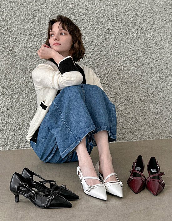 [레이지앤] Sharon 버클 스트랩 스틸레토 힐(5cm)_ AOH927 l 3종