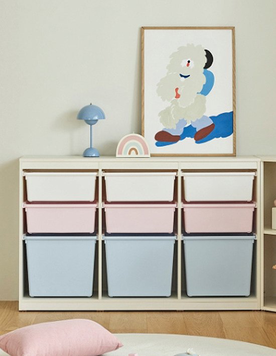 [한샘] 샘키즈 플라스틱 리빙 수납박스 3개 (소/중/대/뚜껑) 21종(택1)